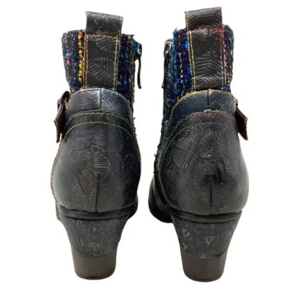 Spring Step L'Artiste Nancies Black Multi Mid Calf Boots - Size 5.5 - Picture 6 of 11